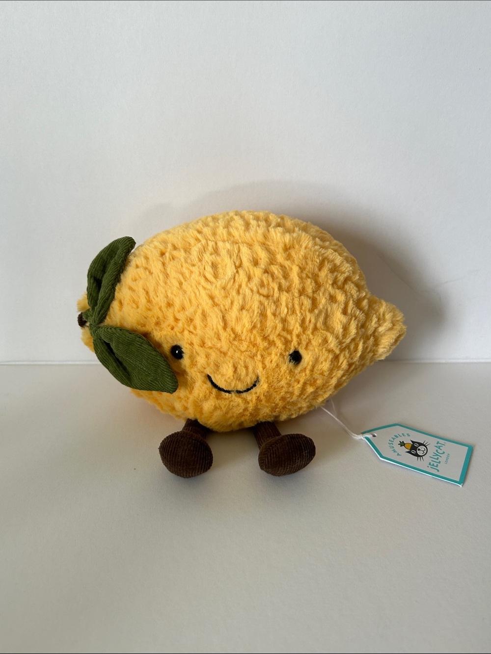 Rare/Retired Jellycat Sunny Lemon Plush - Yellow with Green Leaf